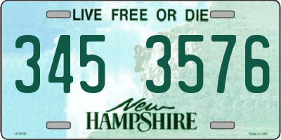 NH license plate 3453576