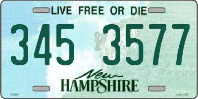 NH license plate 3453577
