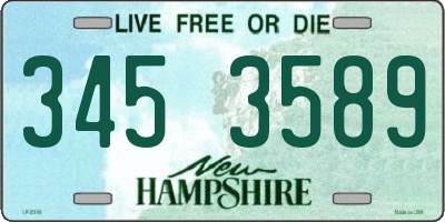 NH license plate 3453589