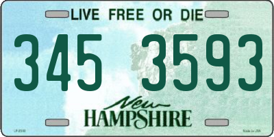 NH license plate 3453593