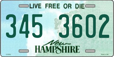 NH license plate 3453602