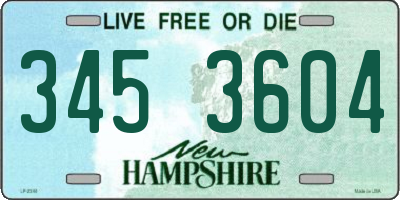 NH license plate 3453604