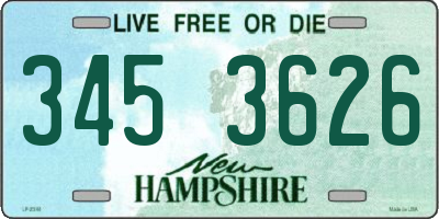 NH license plate 3453626