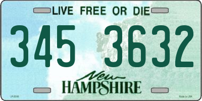 NH license plate 3453632