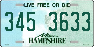 NH license plate 3453633