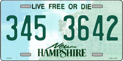 NH license plate 3453642