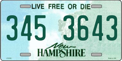 NH license plate 3453643