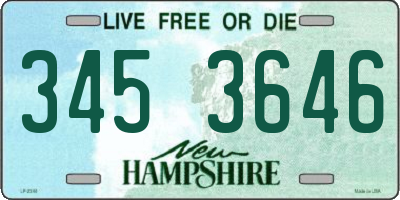 NH license plate 3453646