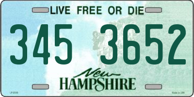 NH license plate 3453652