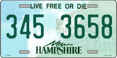 NH license plate 3453658