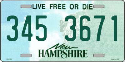 NH license plate 3453671
