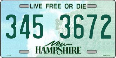 NH license plate 3453672