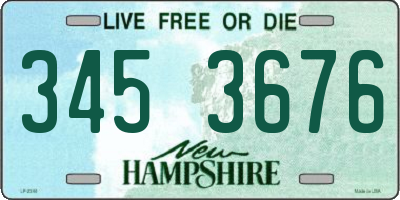 NH license plate 3453676