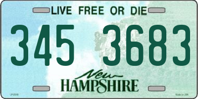 NH license plate 3453683
