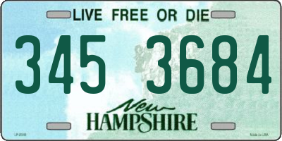 NH license plate 3453684