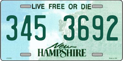 NH license plate 3453692