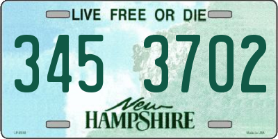 NH license plate 3453702