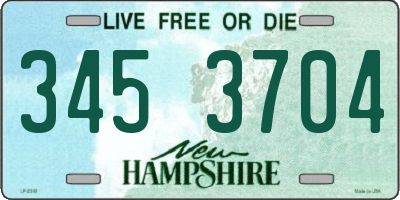 NH license plate 3453704