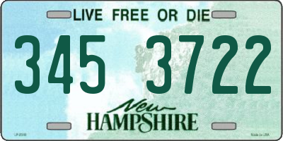 NH license plate 3453722