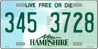 NH license plate 3453728