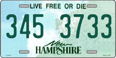 NH license plate 3453733