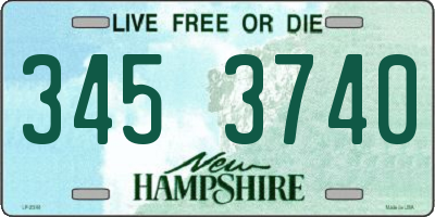 NH license plate 3453740