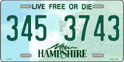 NH license plate 3453743