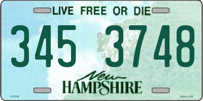 NH license plate 3453748