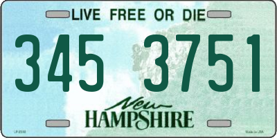 NH license plate 3453751
