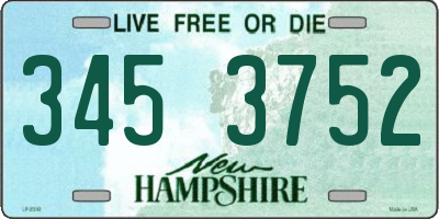 NH license plate 3453752