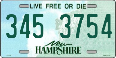 NH license plate 3453754
