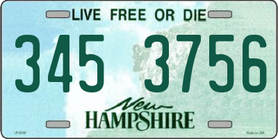 NH license plate 3453756
