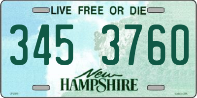 NH license plate 3453760