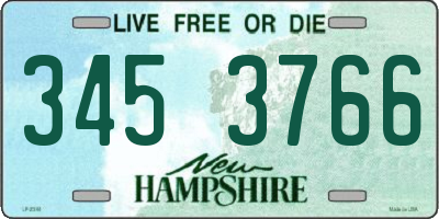 NH license plate 3453766
