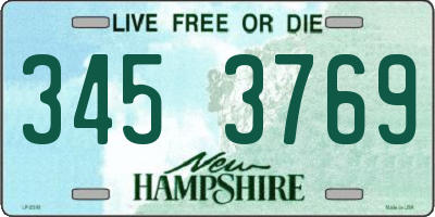 NH license plate 3453769