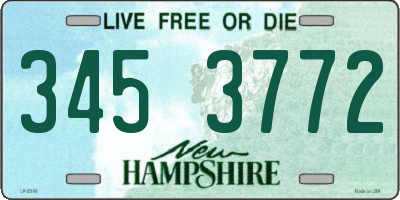 NH license plate 3453772