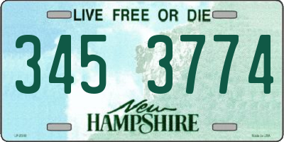NH license plate 3453774