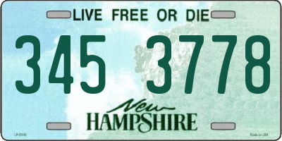 NH license plate 3453778