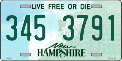 NH license plate 3453791