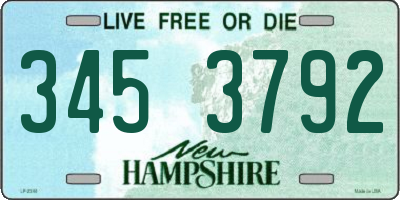 NH license plate 3453792
