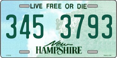 NH license plate 3453793