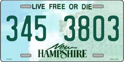 NH license plate 3453803