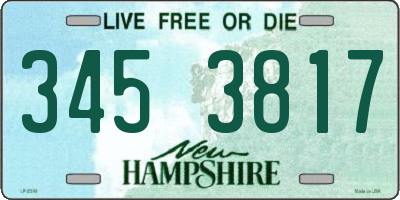 NH license plate 3453817