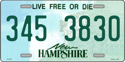 NH license plate 3453830