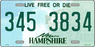 NH license plate 3453834