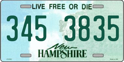 NH license plate 3453835