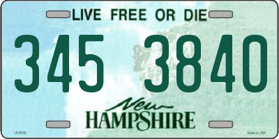 NH license plate 3453840