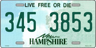 NH license plate 3453853