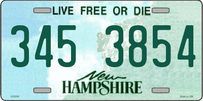 NH license plate 3453854