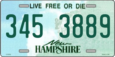 NH license plate 3453889